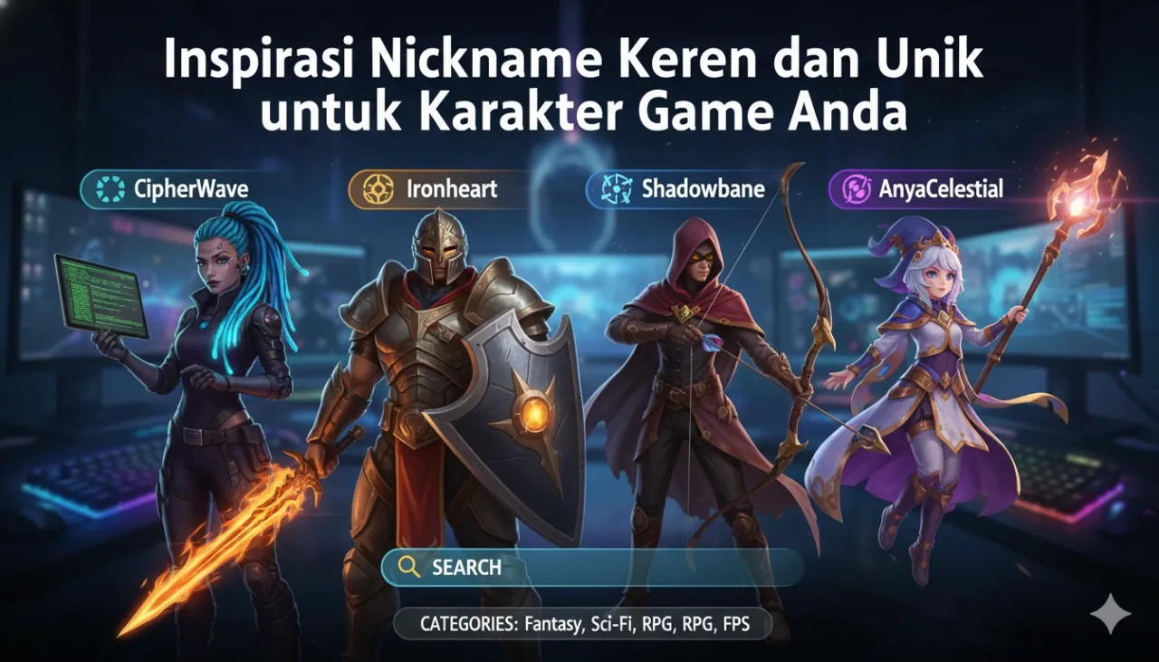 Inspirasi Nickname Keren dan Unik untuk Karakter Game Anda
